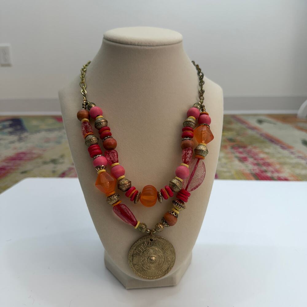 Chico's Colorful Pendant Statement Necklace